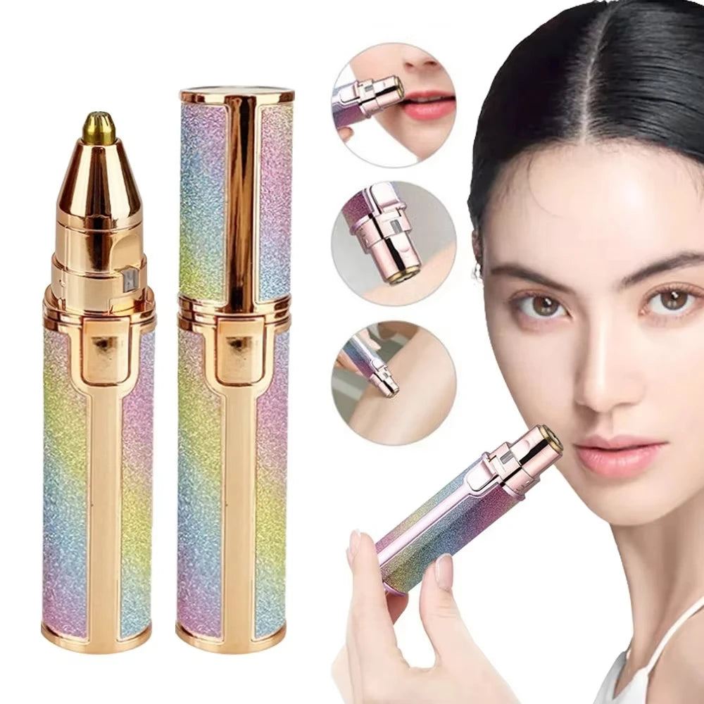 Face Hair Remover LED Ligh Painless Hair Shaver Trimmer Blade Facial Hair Removal 2 IN 1 Electric Eyebrow Trimmer Razor