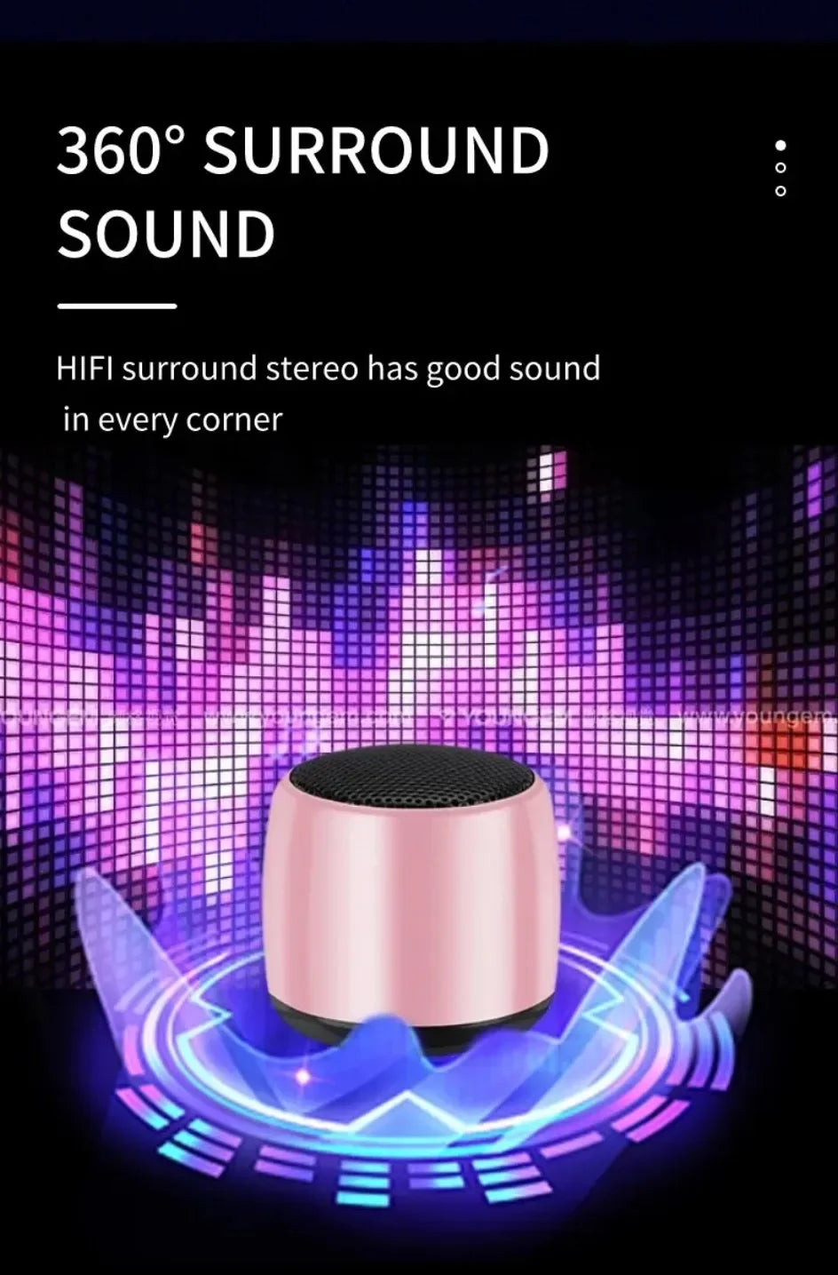 Mini Bluetooth Speaker 3D HIFI Stereo Surround Wireless Speaker Music Player Outdoor Portable USB Speaker Built-In Microphone