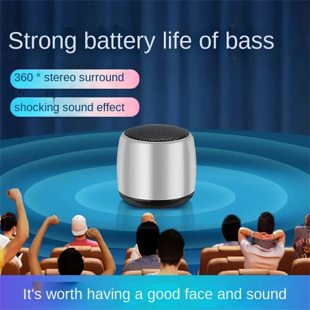 Mini Bluetooth Speaker 3D HIFI Stereo Surround Wireless Speaker Music Player Outdoor Portable USB Speaker Built-In Microphone
